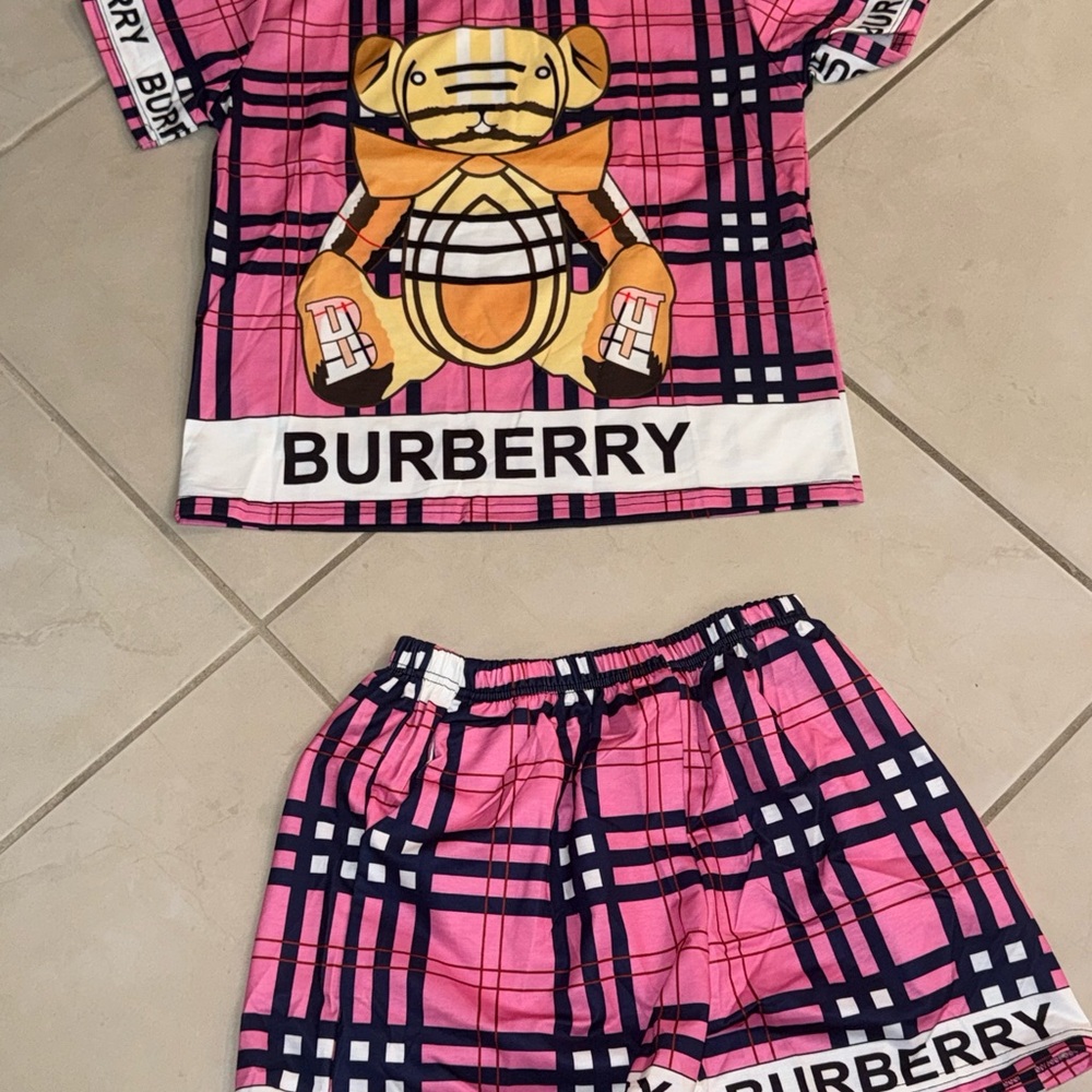 BB inspired  Pink and Black Plaid Bear Outfit